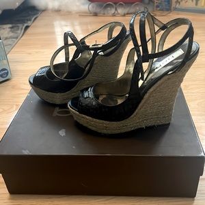 Bebe black espadrilles size 7